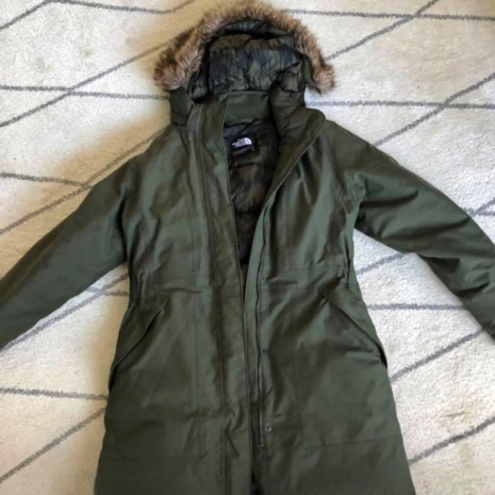 North face 3/4 puffer coat